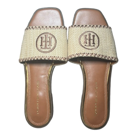 TOMMY HILFIGER Pezley Raffia Sandals Light Natural 9 - Picture 5 of 10